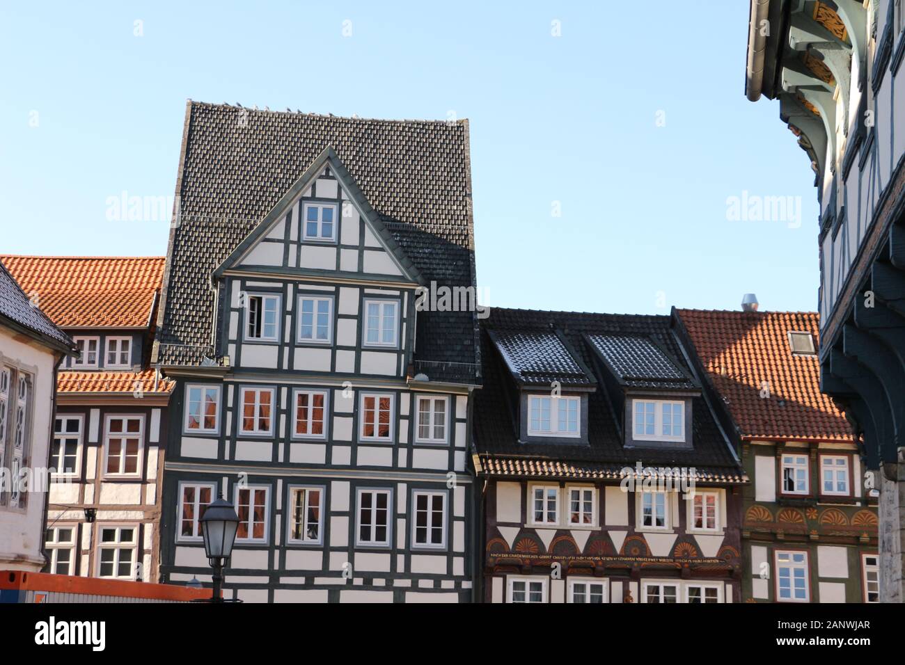 Traditionelle Fachwerkhäuser im Zentrum von Bad Gandersheim in  Norddeutschland Stock Photo - Alamy