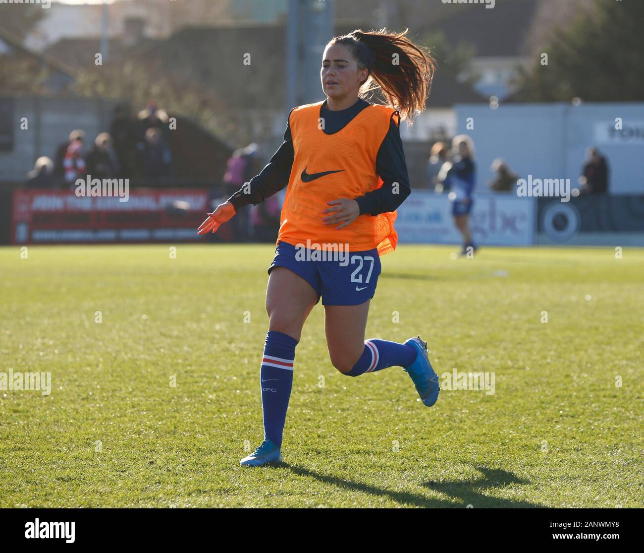 Chelsea Ladies JamieLee Napier during the prematch warmup during