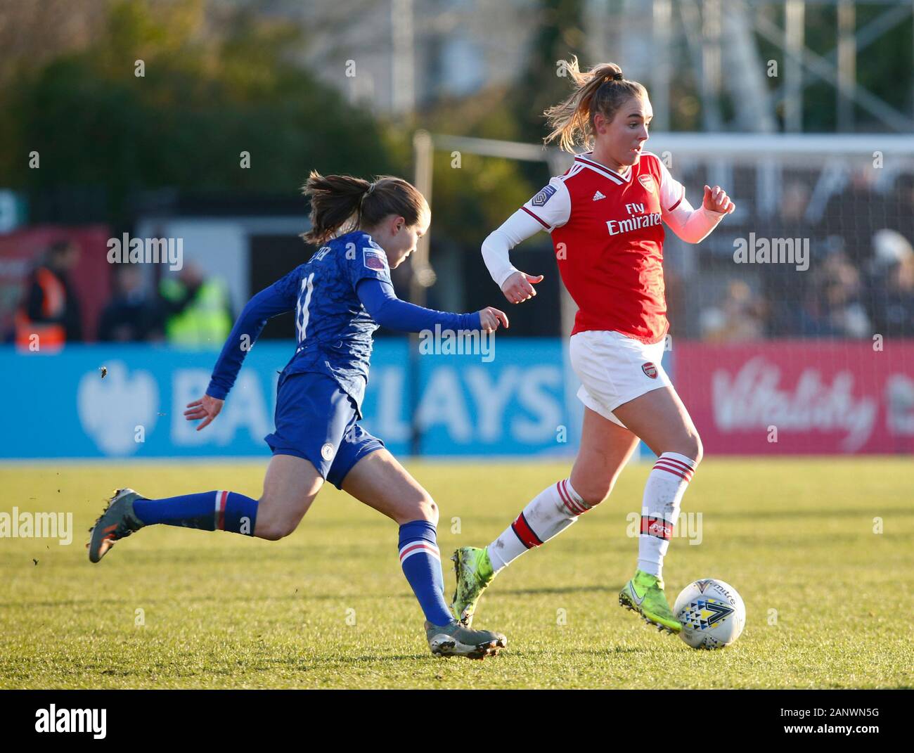 Jill Roord of Arsenal during Barclays Women's Super League match between Arsenal Women and Chelsea Women at Meadow Park Stadium on January 19, 2020 in Borehamwood, England (Photo by AFS/Espa-Images) Stock Photo