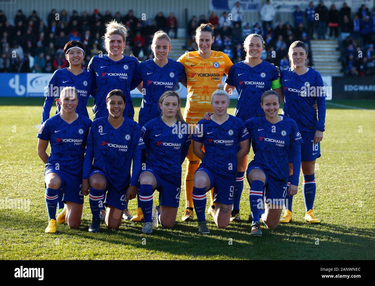 Chelsea Team Shootduring Barclays Women's Super League match between Arsenal Women and Chelsea Women at Meadow Park Stadium on January 19, 2020 in Borehamwood, England (Photo by AFS/Espa-Images) Stock Photo