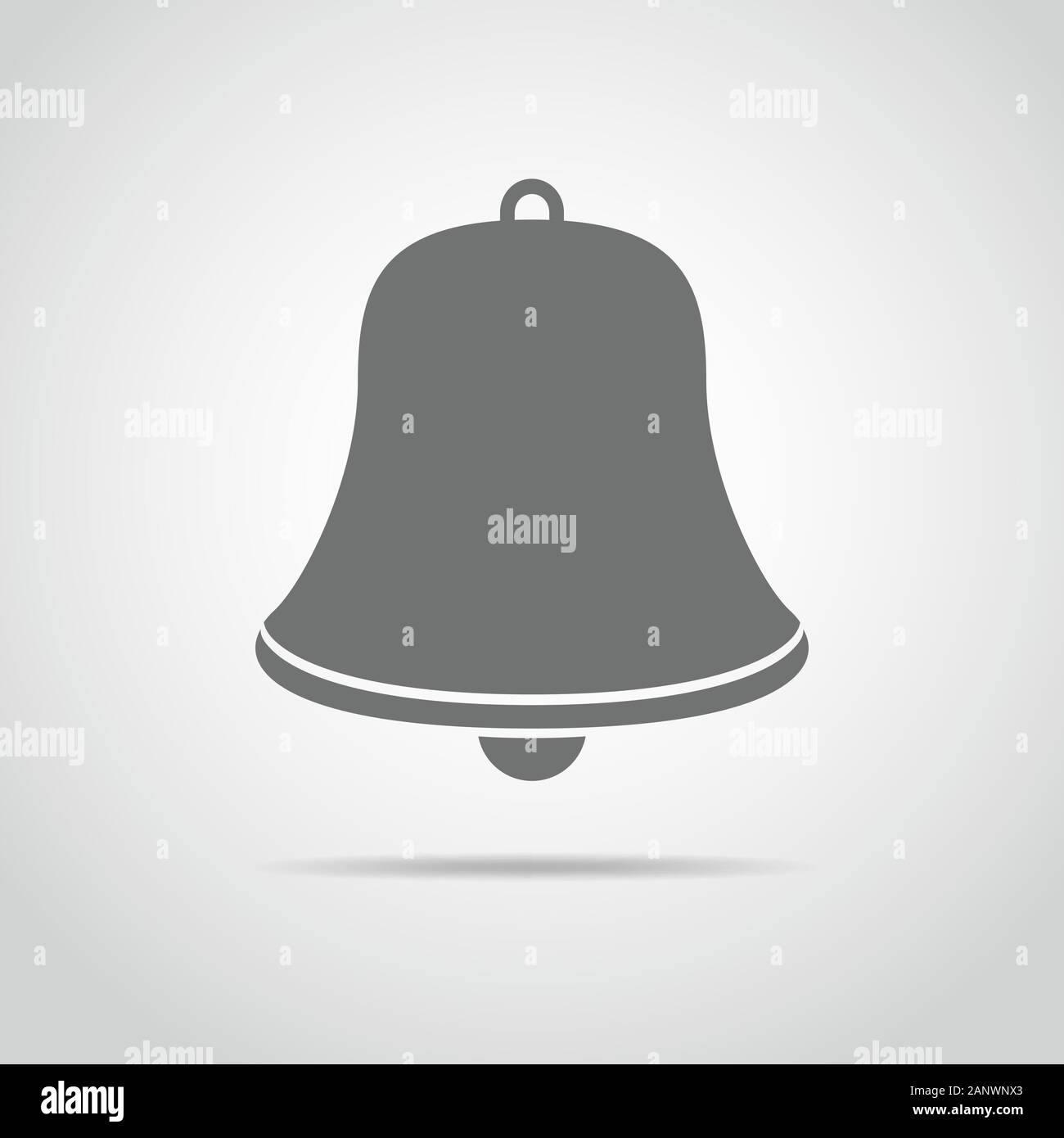 Handbell icon isolated on light background. Simple gray handbell sign