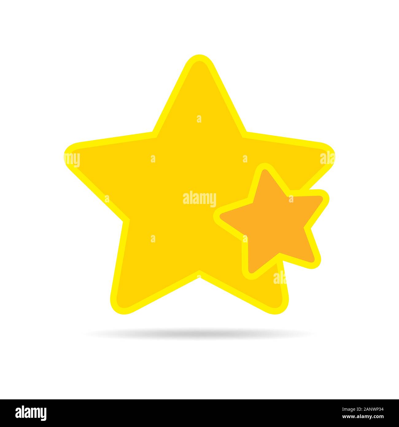 Yellow star icon in flat design. Star on white background. Vector ...