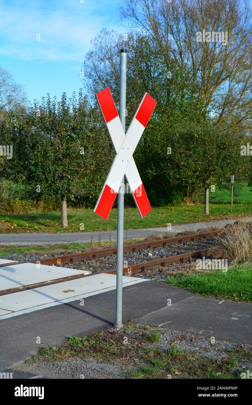 Unattended Level Crossing With St Andrew S Cross In Sunlight With Blue Sky Stock Photo Alamy Unattended Level Crossing With St Andrew S Cross In Sunlight With Blue Sky Stock Photo Alamy