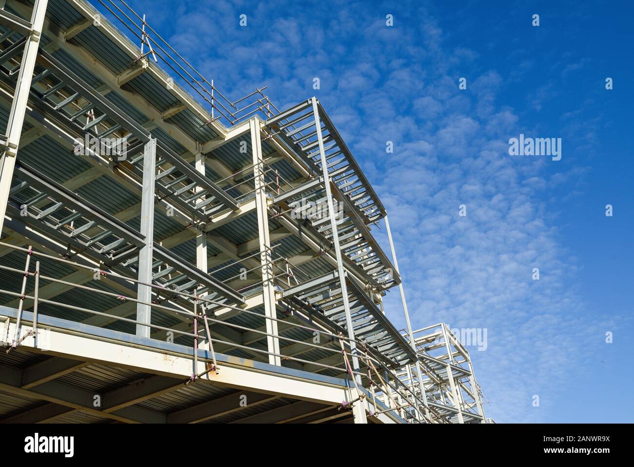 Steel Framed Construction Site New Building Development,UK Stock Photo ...