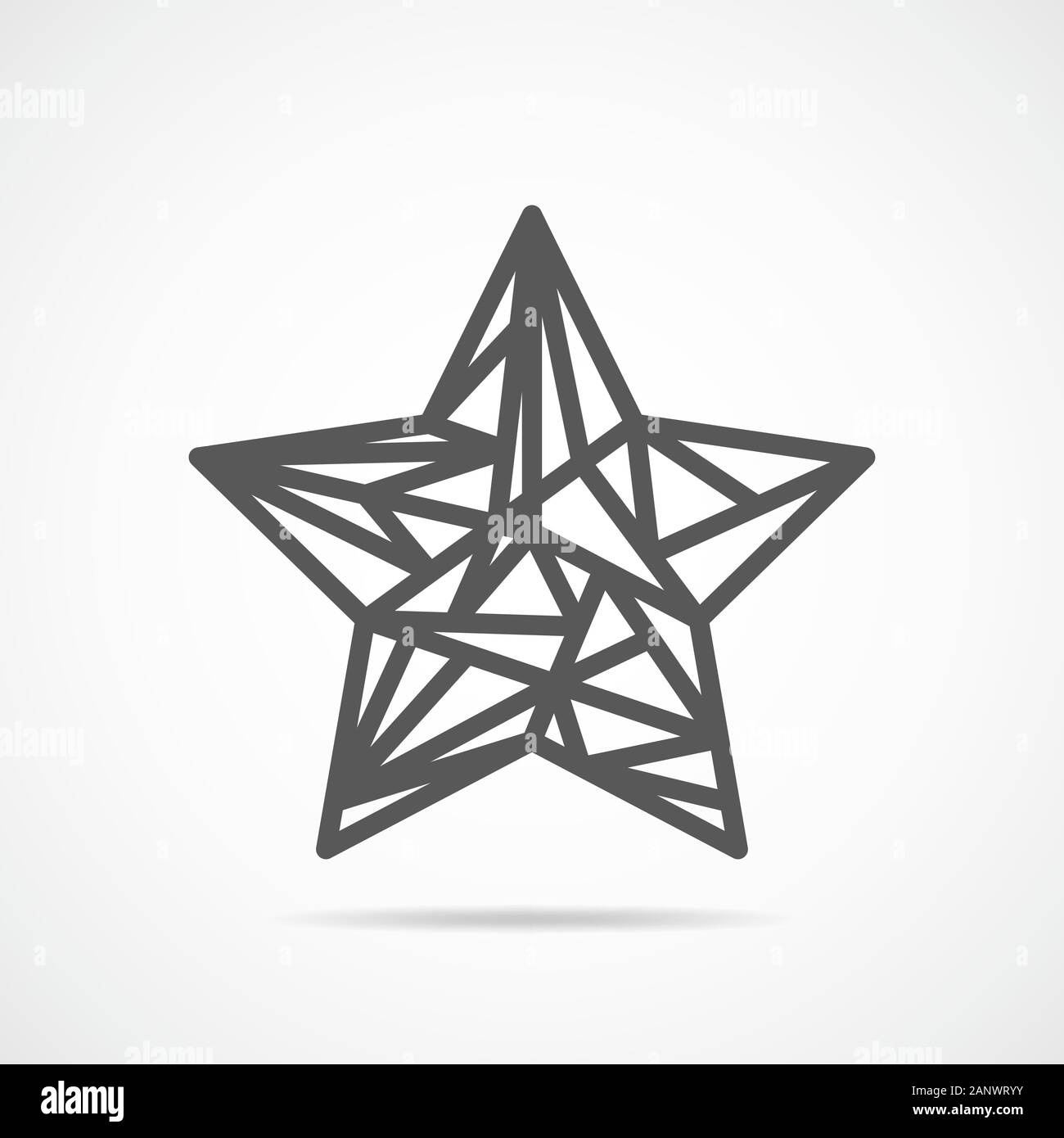 Abstract star icon in flat design. Gray star icon on light background ...