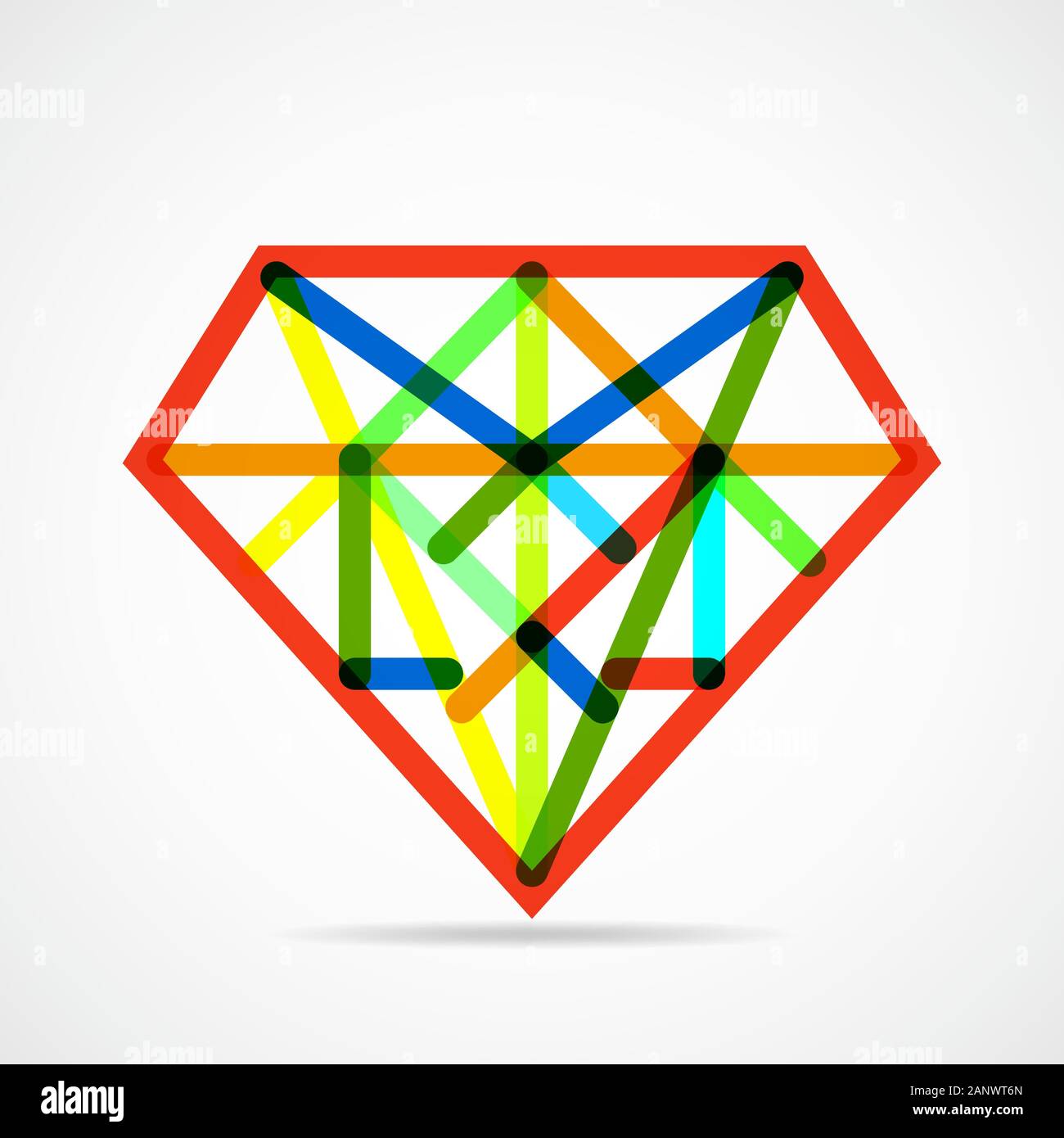 Abstract diamond icon in flat style. Vector illustration. Sign of ...