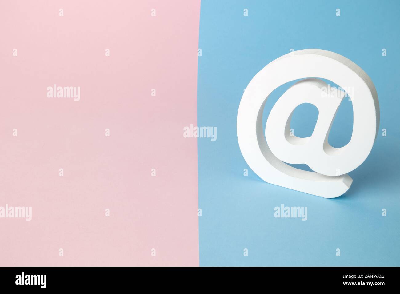 Email symbol on pastel pink and blue background minimal creative ...