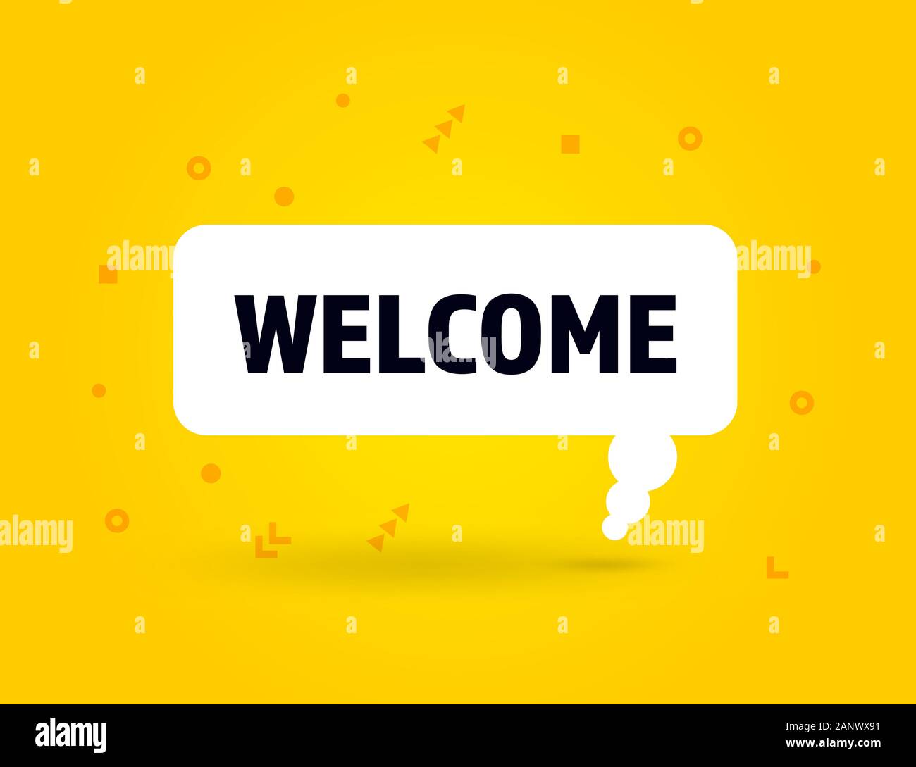 Welcome speech bubble banner pop art memphis style Stock Vector Image ...
