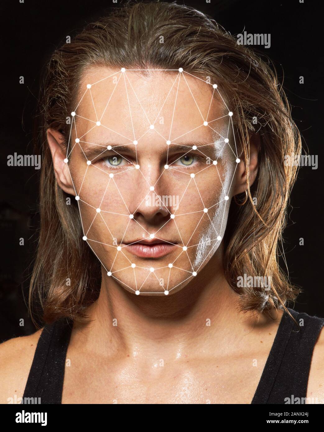 Facial recognition face software hires stock photography and images