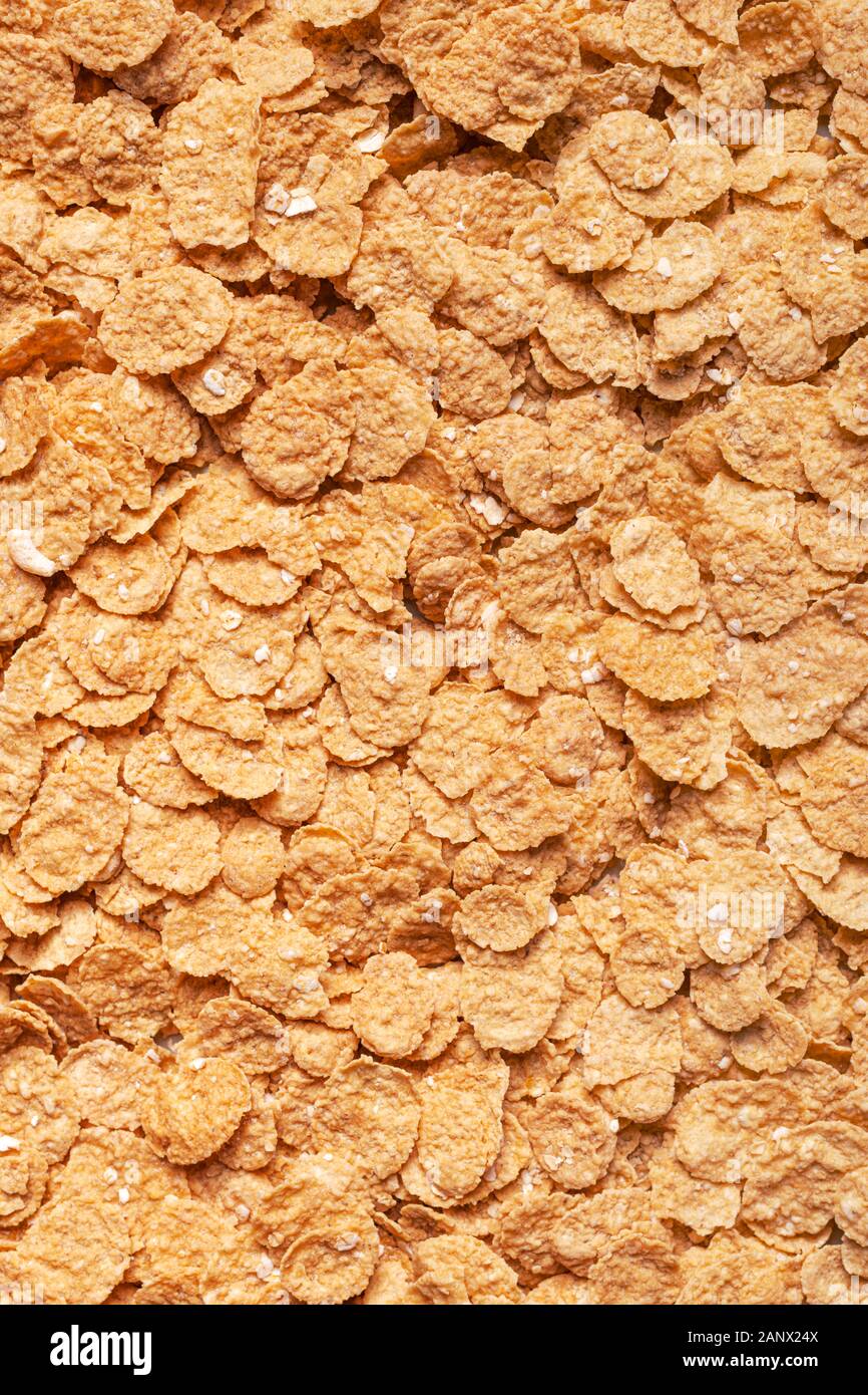 Oat flakes heap, top view. Healthy eating pattern texture seen from above, full frame background Stock Photo