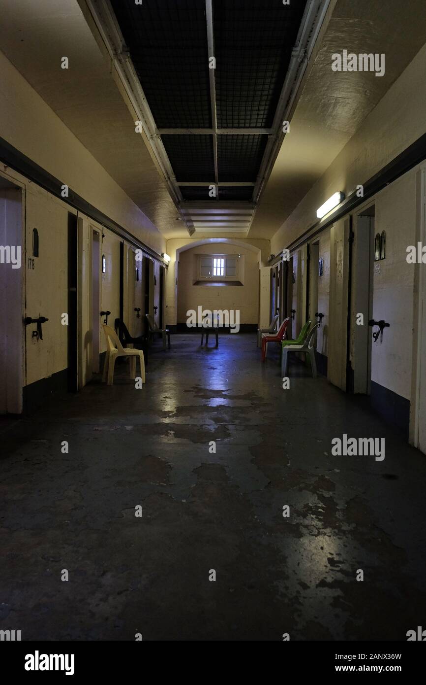 Corridor view, ground level, Parramatta Gaol, Sydney, Australia Stock Photo