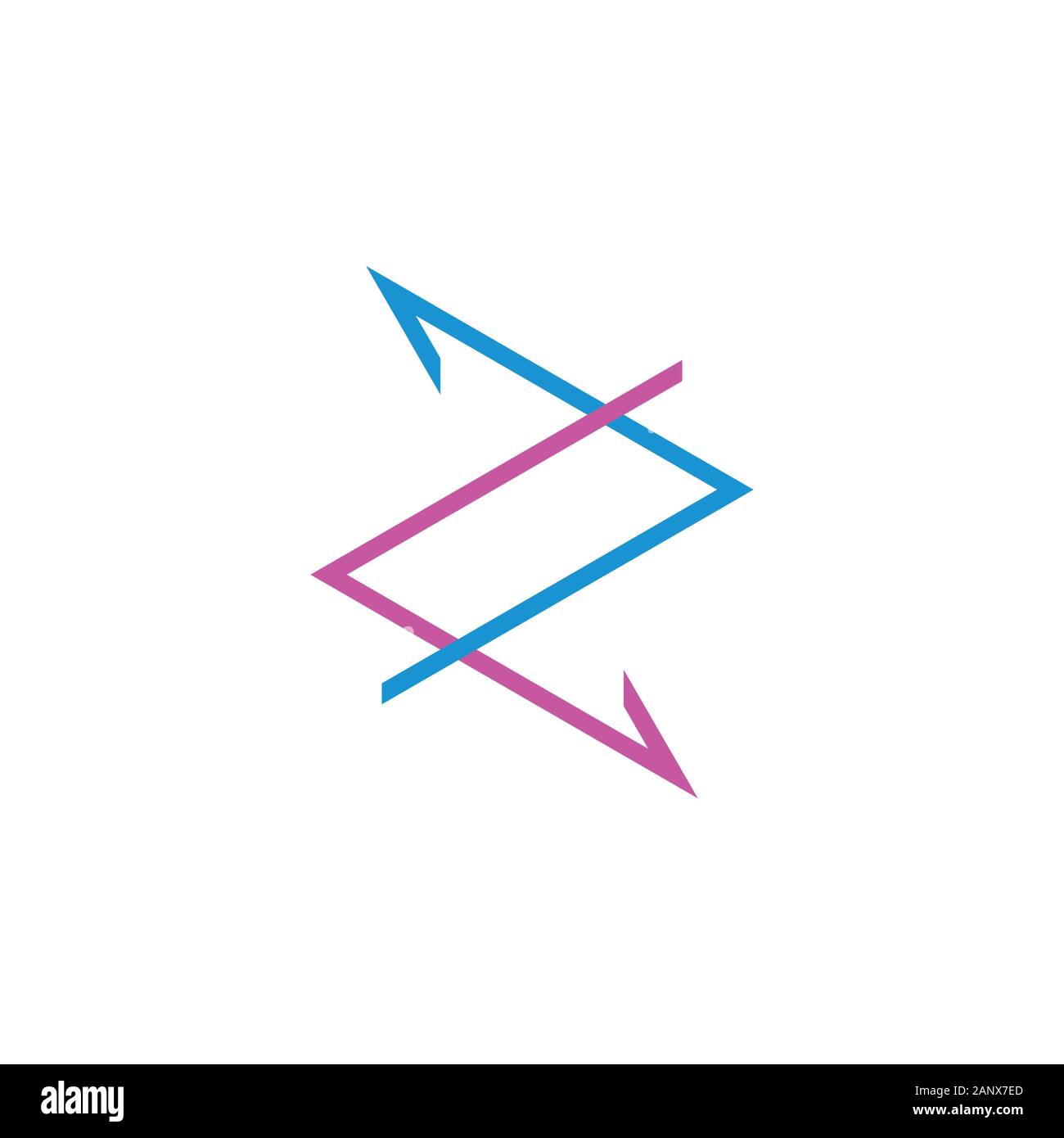 letter z linked arrow line logo vector Stock Vector
