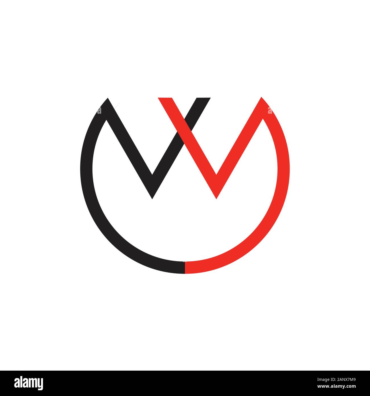 letter vw linked colorful geometric logo vector Stock Vector