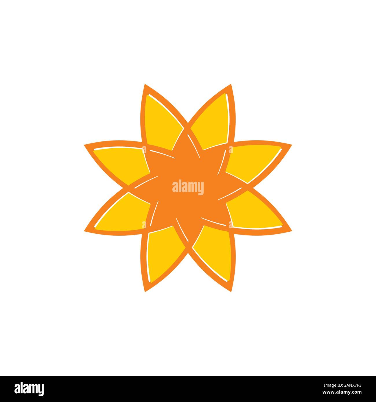 sun flower swirl overlapping line decor logo vector Stock Vector