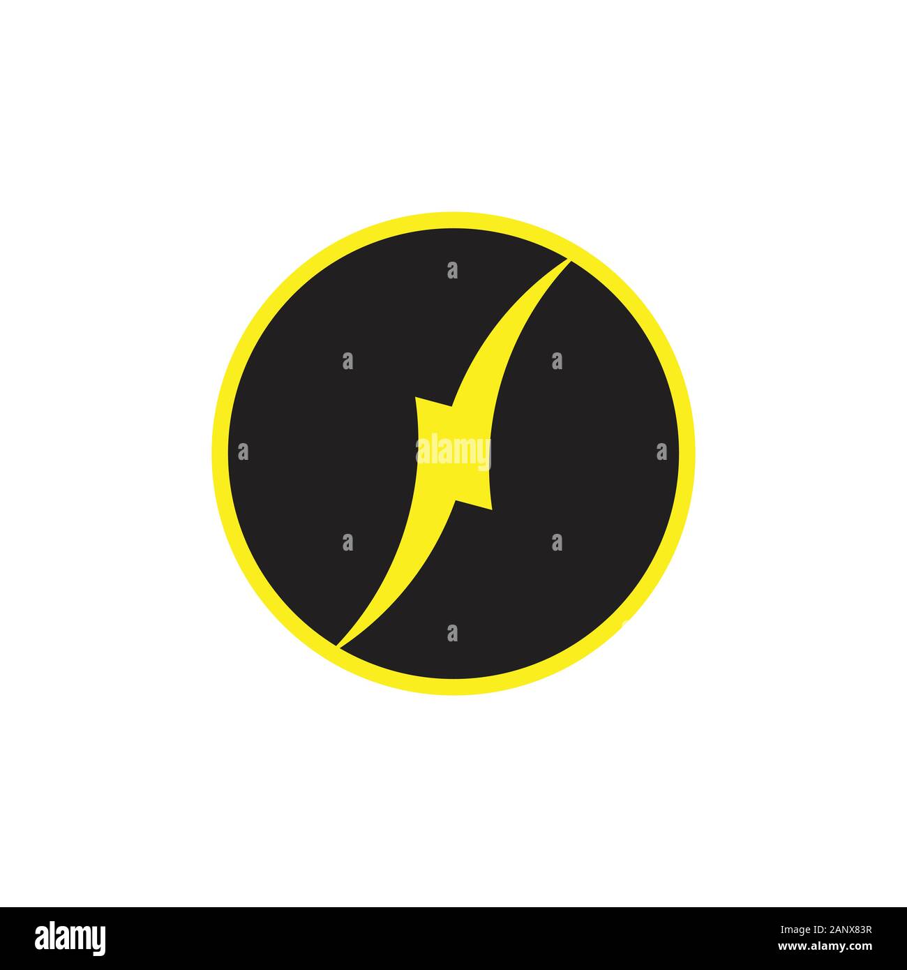 thunder letter n circle curves logo vector Stock Vector
