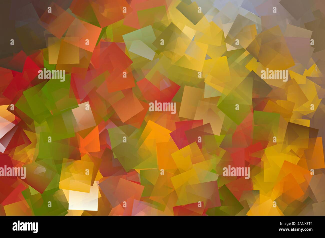 Background formed by red, green, yellow colored squares in different shades Stock Photo