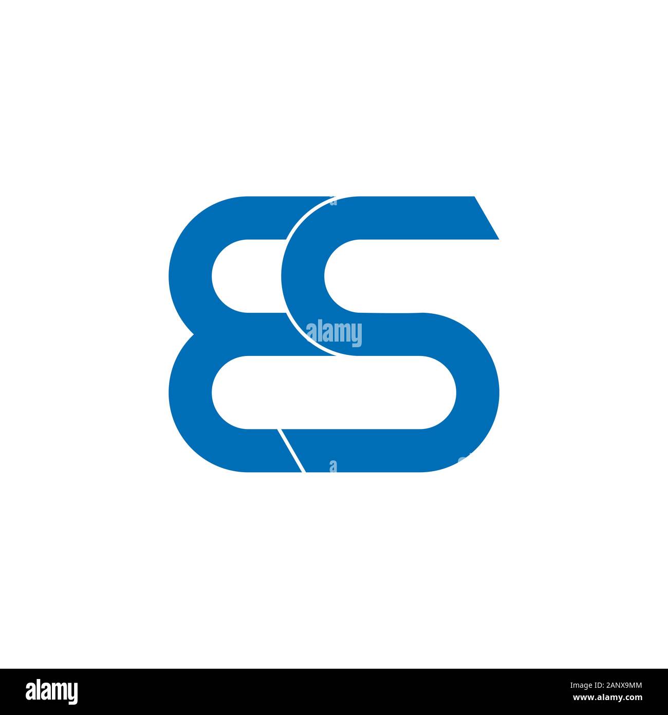 letter es linked curves logo vector Stock Vector