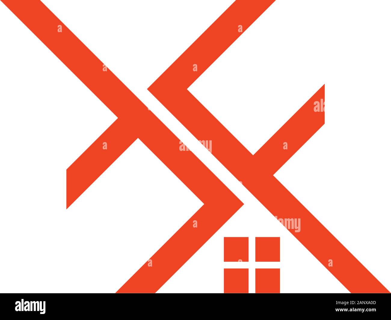 letter f t home shape logo vector Stock Vector