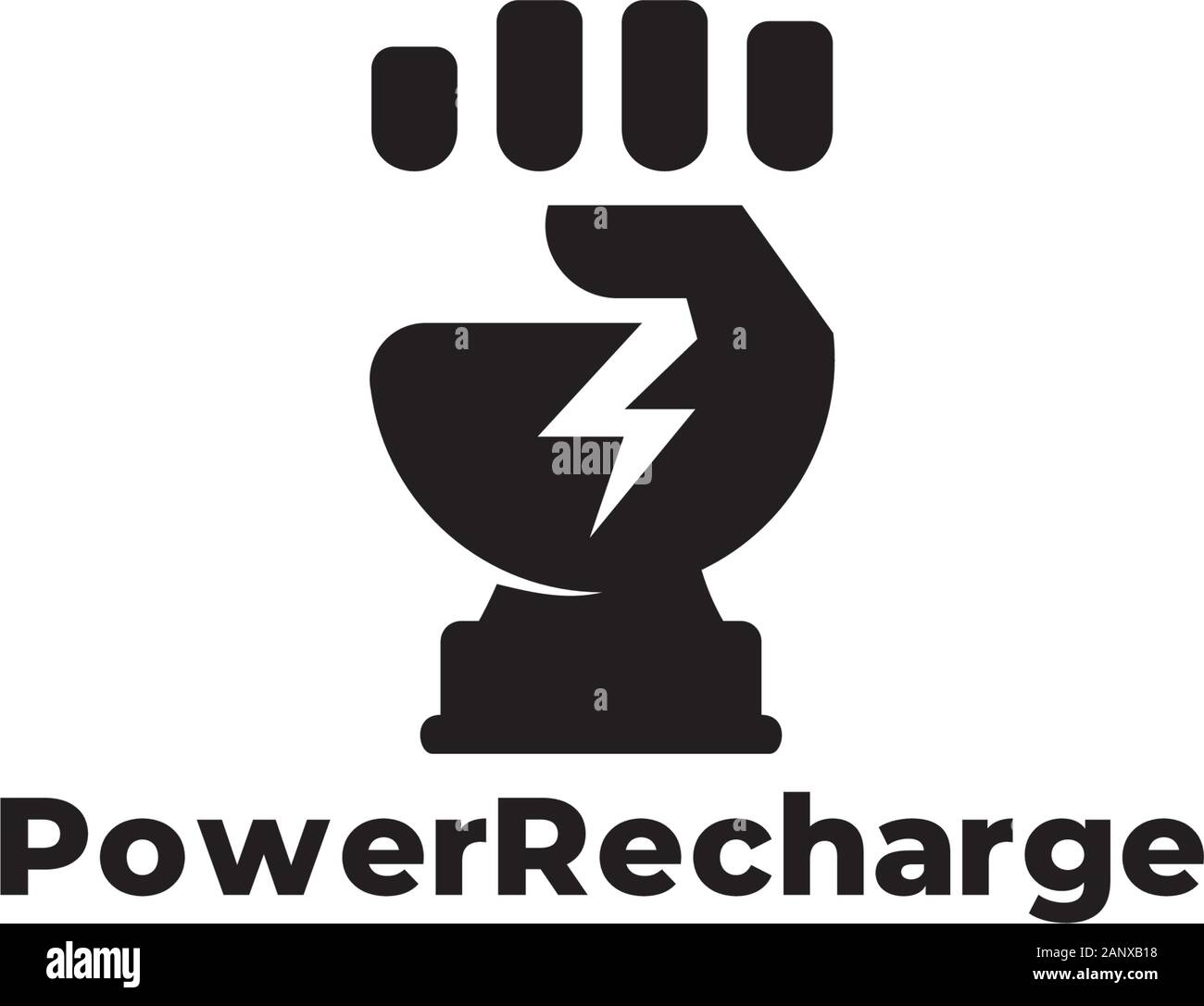 Symbol Logo Vector Of Hand Fist Strong Power Clear Flat Design