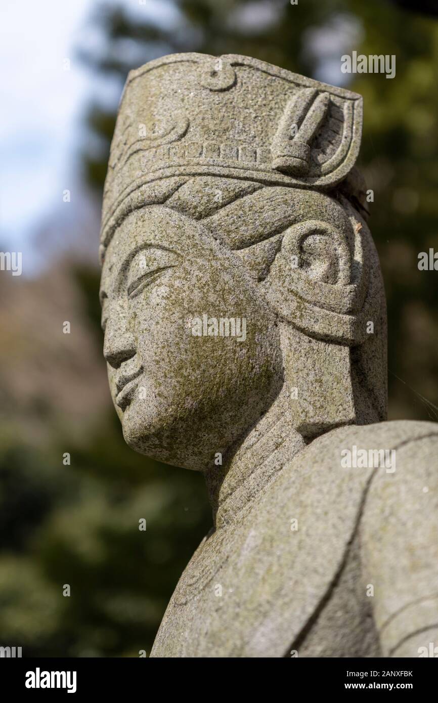A stone statue at Yakuriji, the 85th Buddhist temple on the Shikoku
