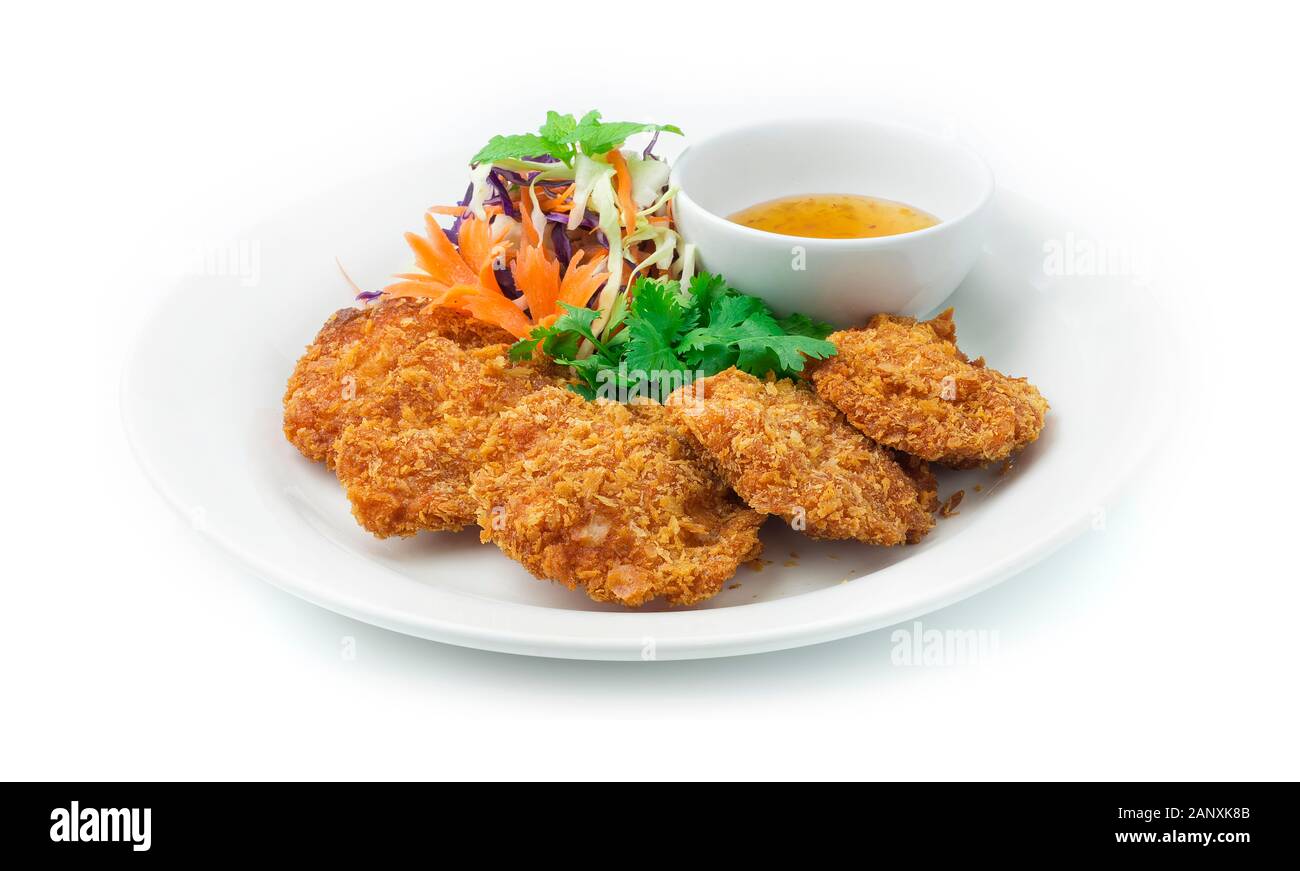 Shrimp Pancake Deep Fried Chinese Food Asian style Served with Sweet