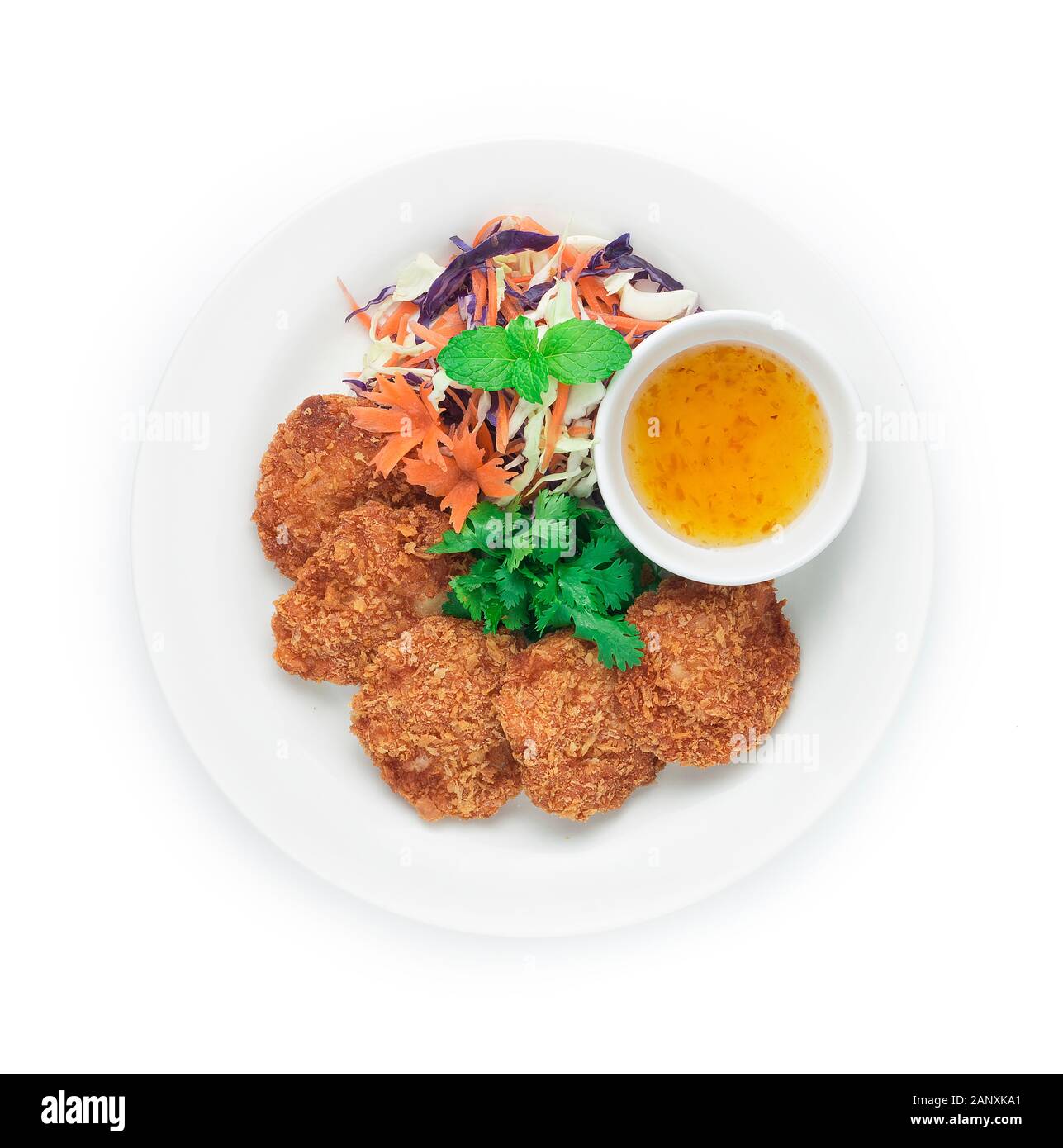 Shrimp Pancake Deep Fried Chinese Food Asian style Served with Sweet