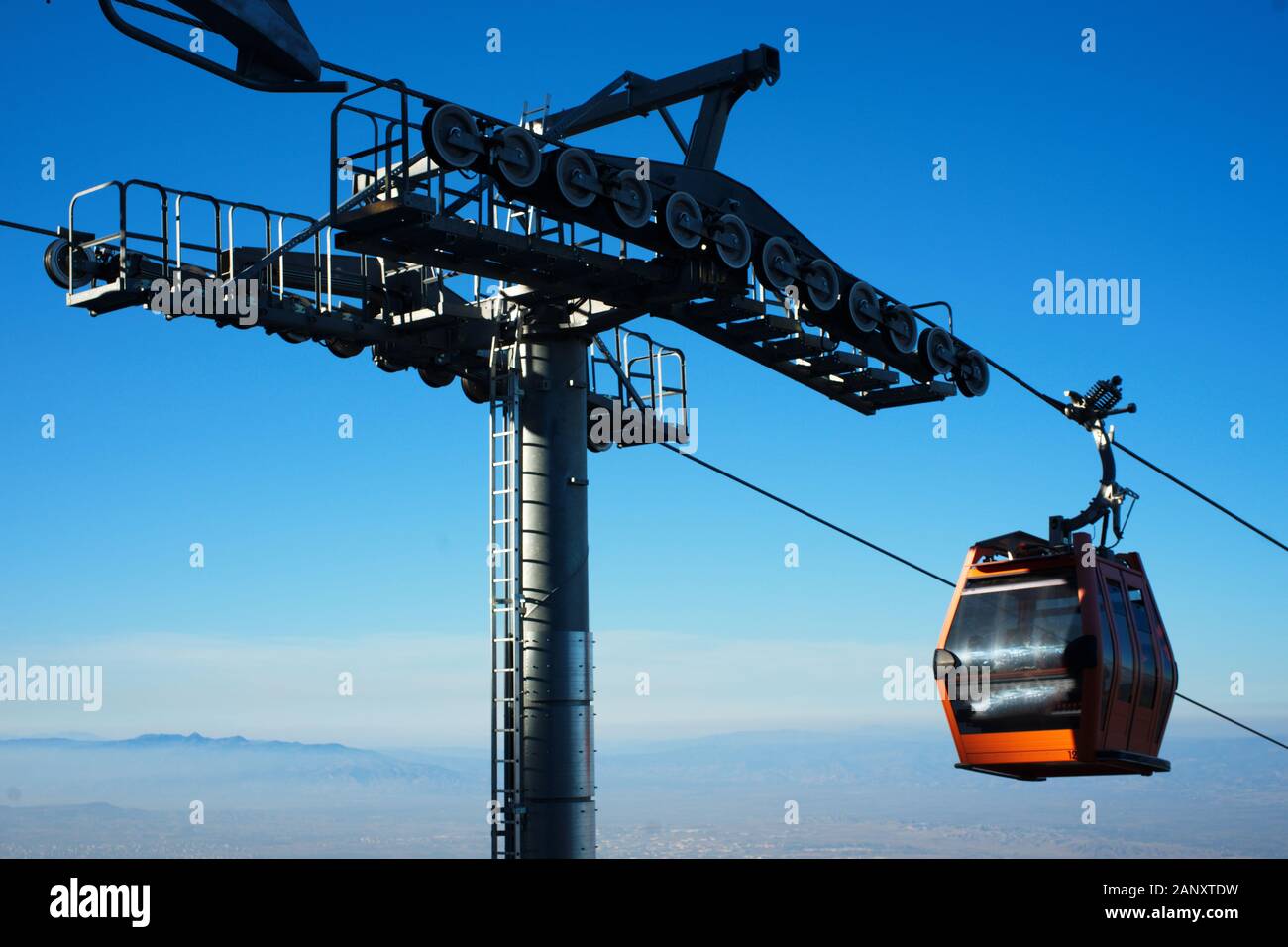 Cable car, city panorama City View. Tourist travel by cable car Stock ...