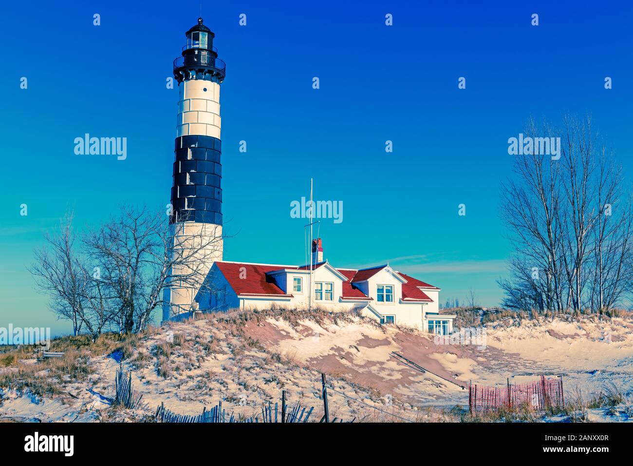 The Big Sable Point Lighthouse at Ludington State Park on New Years Day