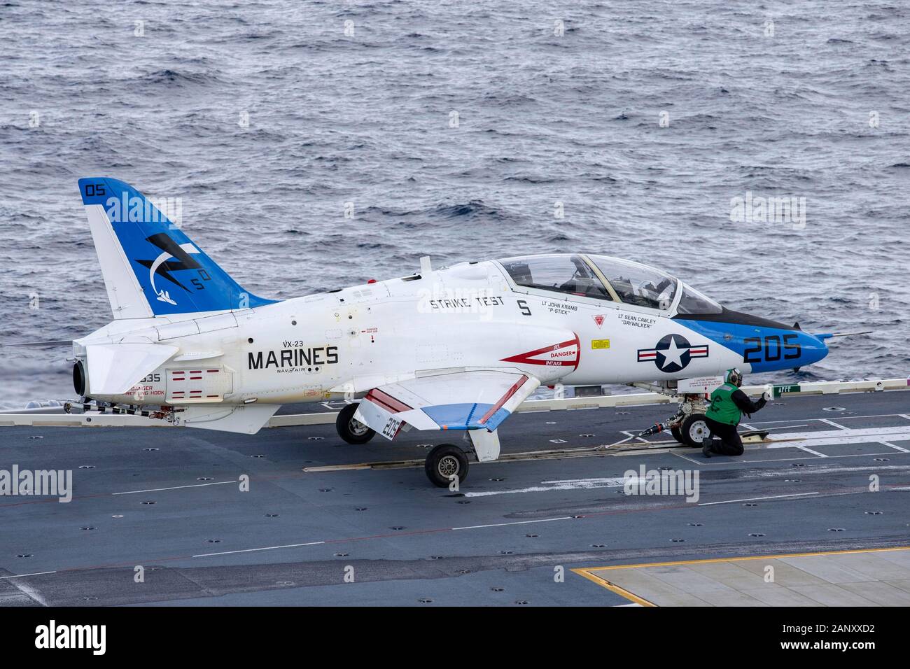 Atlantic Ocean Jan 18 A T 45 Goshawk Assigned To Air Test And Evaluation Squadron Vx 23 Prepares To Launch From The Flight Deck Of Uss Gerald R Ford Cvn 78 Ford