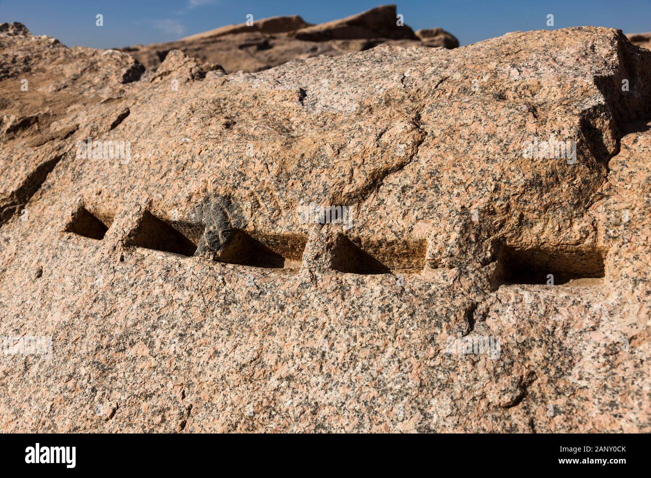 Unfinished obelisk, at stone quarry, Aswan, Egypt, North Africa, Africa Stock Photo