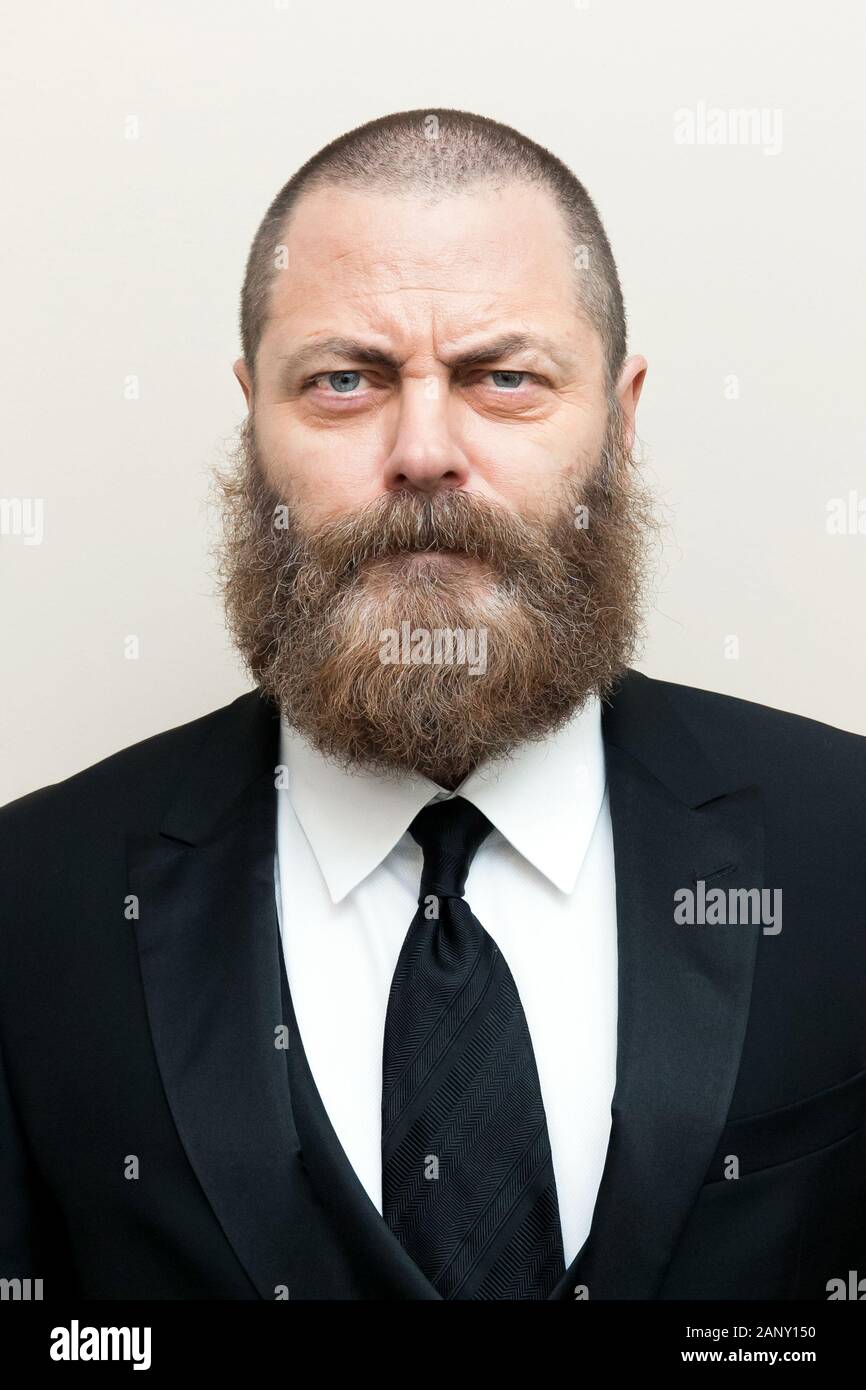 November 14, 2018, New York, New York, USA: The actor and writer Nick Offerman (USA), New York, New York, November 14, 2018.  Photograph Â© Beowulf Sheehan (Credit Image: © Beowulf Sheehan/ZUMA Wire) Stock Photo