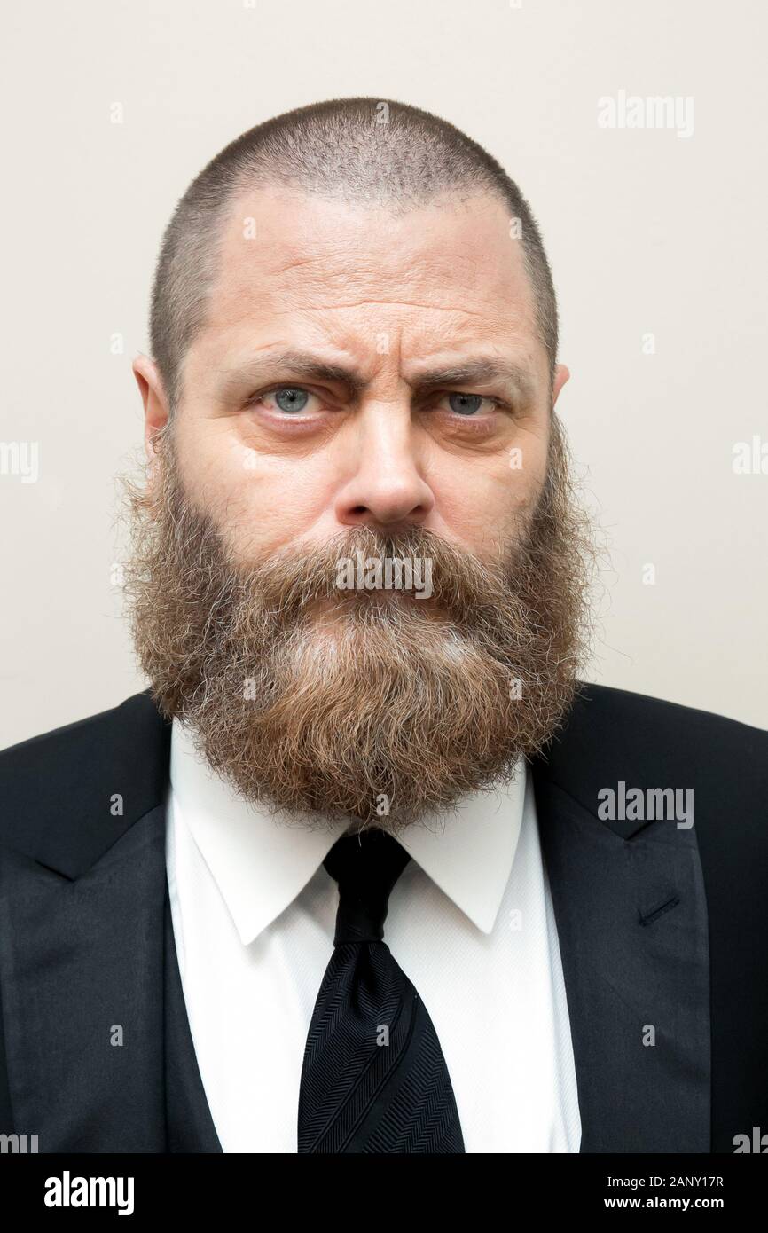 November 14, 2018, New York, New York, USA: The actor and writer Nick Offerman (USA), New York, New York, November 14, 2018.  Photograph Â© Beowulf Sheehan (Credit Image: © Beowulf Sheehan/ZUMA Wire) Stock Photo
