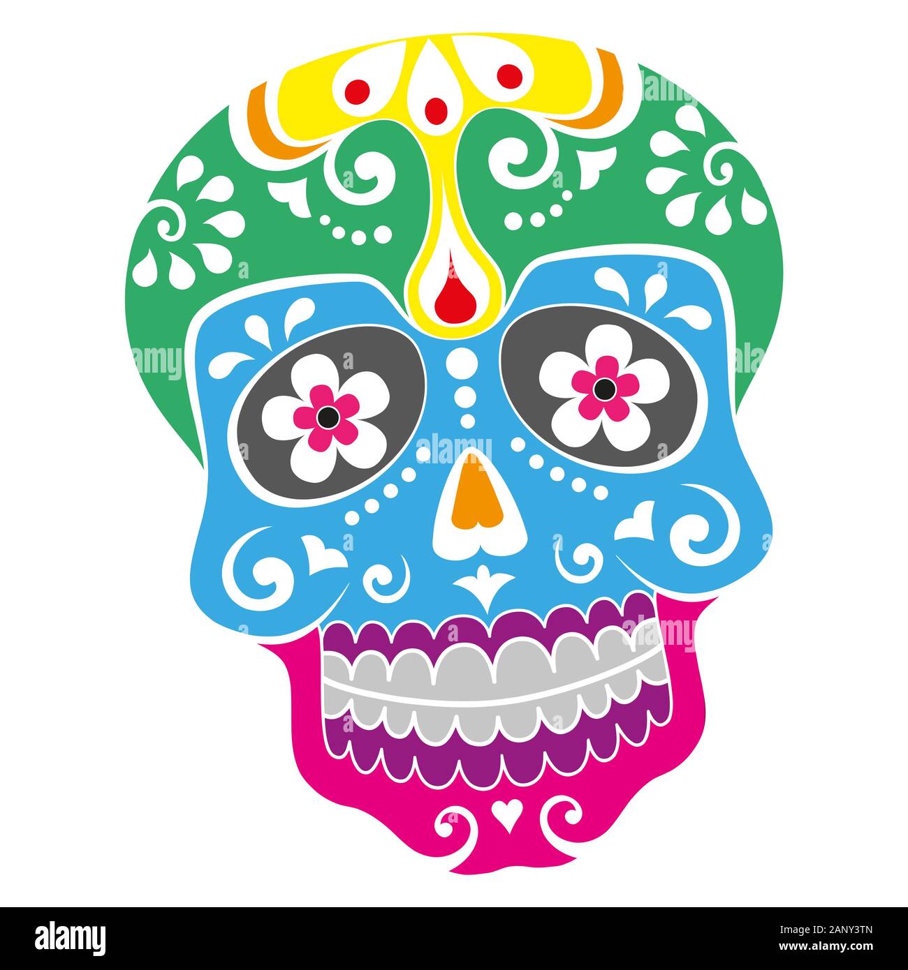 Ambigüedad término análogo Perseo dead day calavera skull flower mexican festival celebration halloween  illustration Stock Photo - Alamy