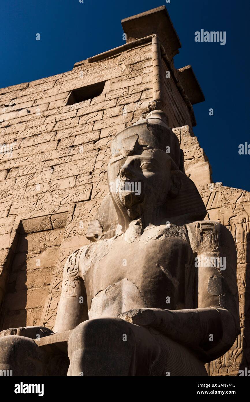 Huge statue at First phylon of Luxor Temple, Luxor, Egypt, North Africa, Africa Stock Photo Alamy