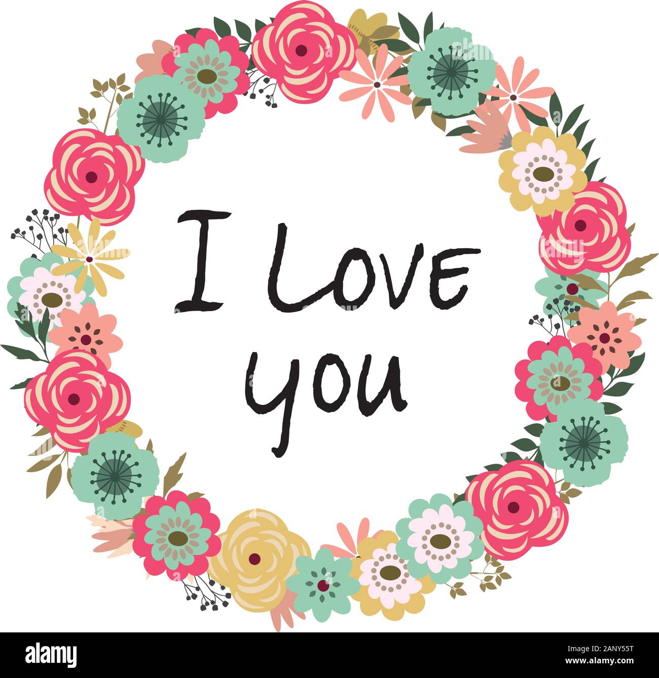 Handwritten love word. I love you in Spanish: Te quiero. Marker  lettering. Vector illustration, flat design Stock Vector Image & Art - Alamy