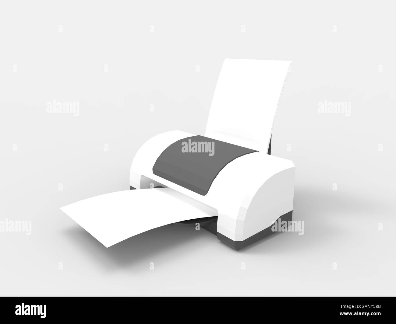 3D rendering of a printer isolated in white studio background Stock Photo