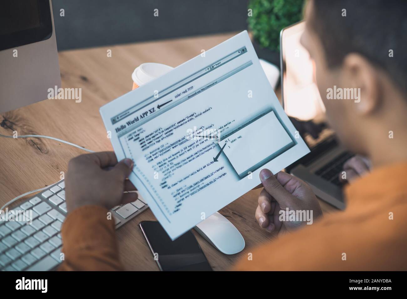 Top view of programming code written on paper Stock Photo - Alamy