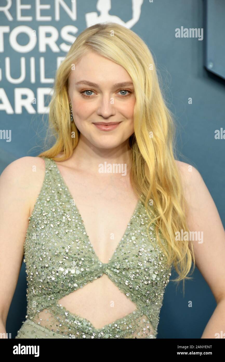 Los Angeles, California, USA. 19th Jan 2020. Dakota Fanning arrives for the  26th Annual Screen Actors Guild Awards at The Shrine Auditorium on January  19, 2020 in Los Angeles, California. (Photo by