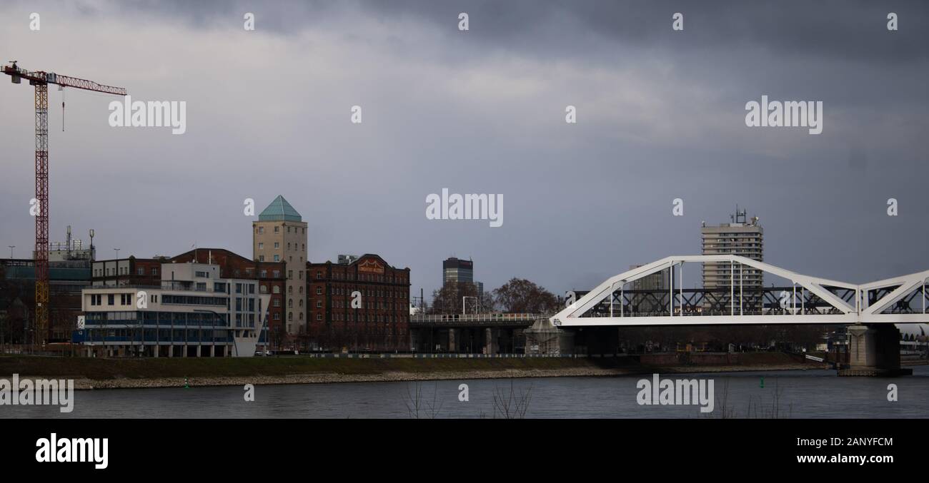 German city with a bridge landscape photo Stock Photo