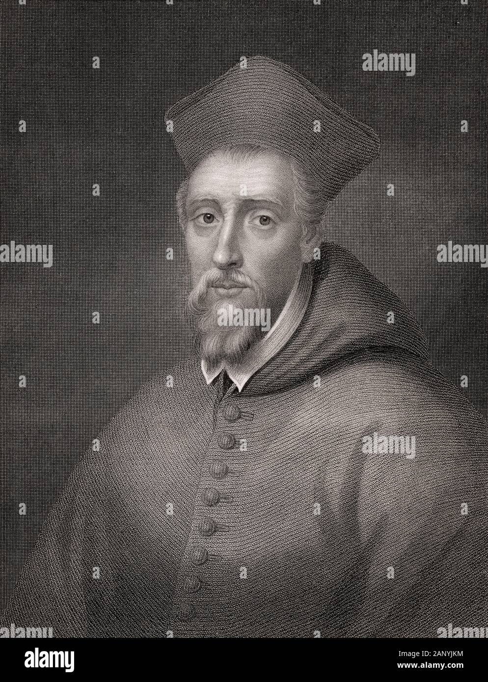 Cardinal William Allen, 1532 –1594, an English Cardinal of the Roman Catholic Church Stock Photo