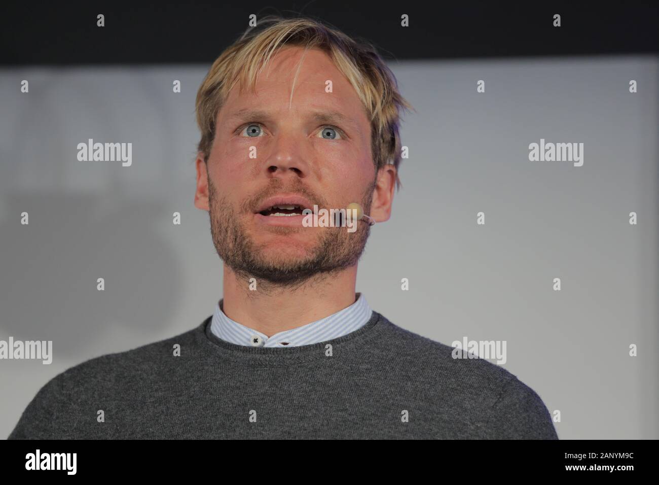 Munich, Bavaria. 19th Jan, 2020. Benedikt Böhm (CEO Dynafit) speaks during a panel at DLD Munich Conference 2020, Europe's big innovation conference, Alte Kongresshalle, Munich, January 18-20, 2020 Picture Alliance for DLD/Hubert Burda Media | usage worldwide Credit: dpa/Alamy Live News Stock Photo