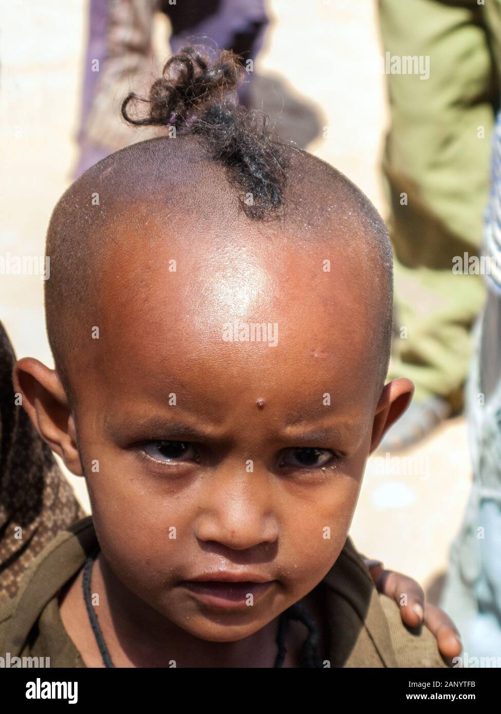 Portrait of Ethiopian boy, the daymarket in Yeha town in northern