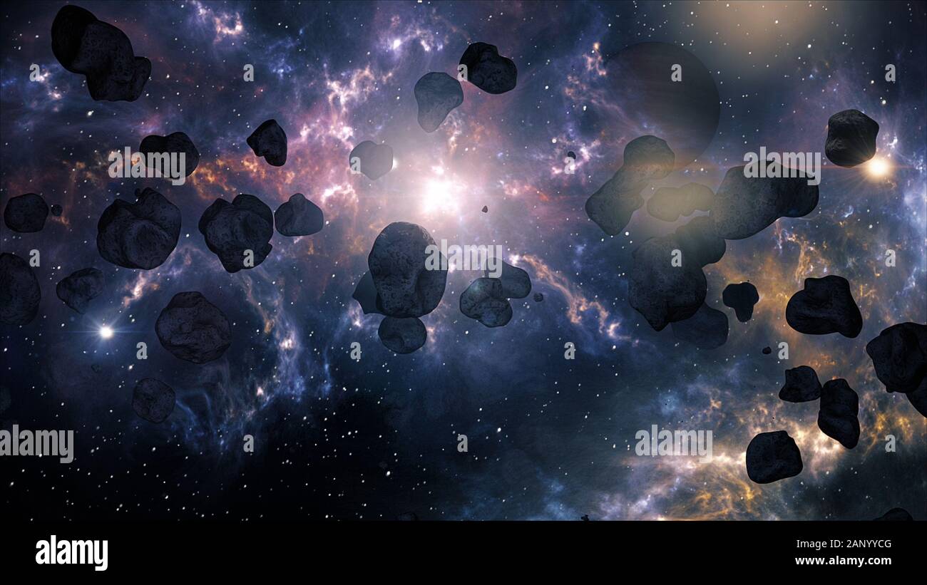 A Very Spectacular and Cinematic Asteroid Field in Outer Space Galaxy ...