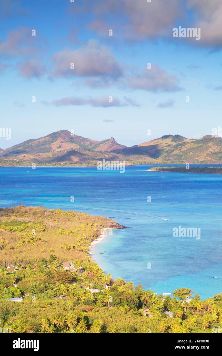 View of Blue Lagoon, Nacula Island, Yasawa Islands, Fiji Stock Photo