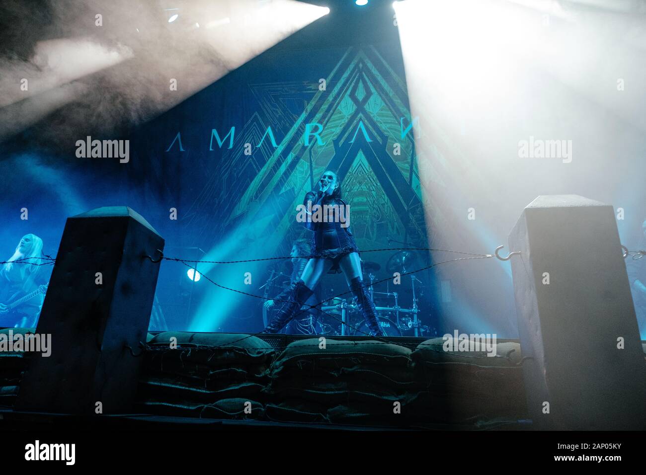 Zurich, Switzerland. 17th, January 2020. The Swedish heavy metal band Amaranthe performs a live