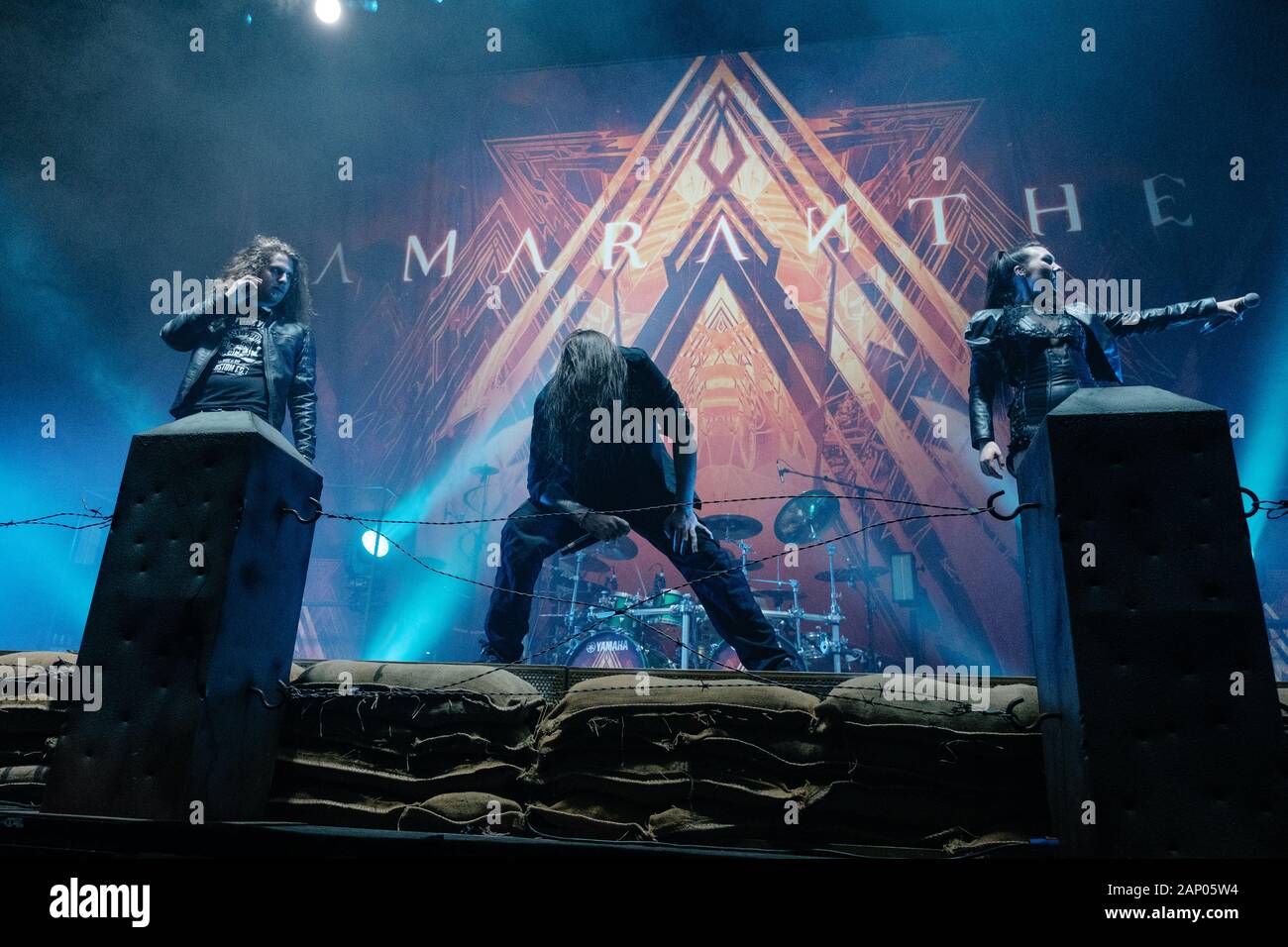 Zurich, Switzerland. 17th, January 2020. The Swedish heavy metal band Amaranthe performs a live