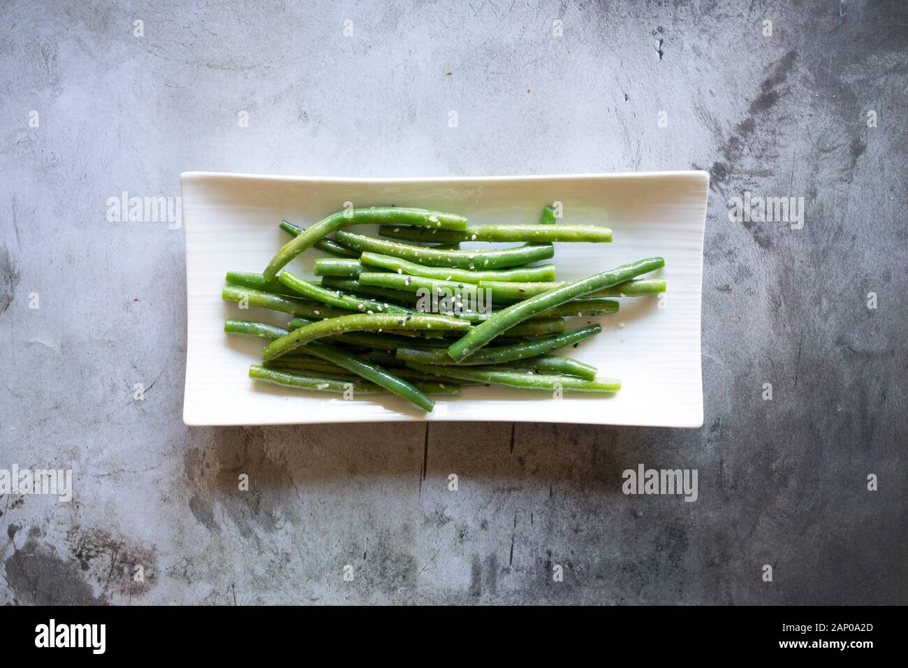 Sesame Ginger Garlic Green Beans Stock Photo Alamy