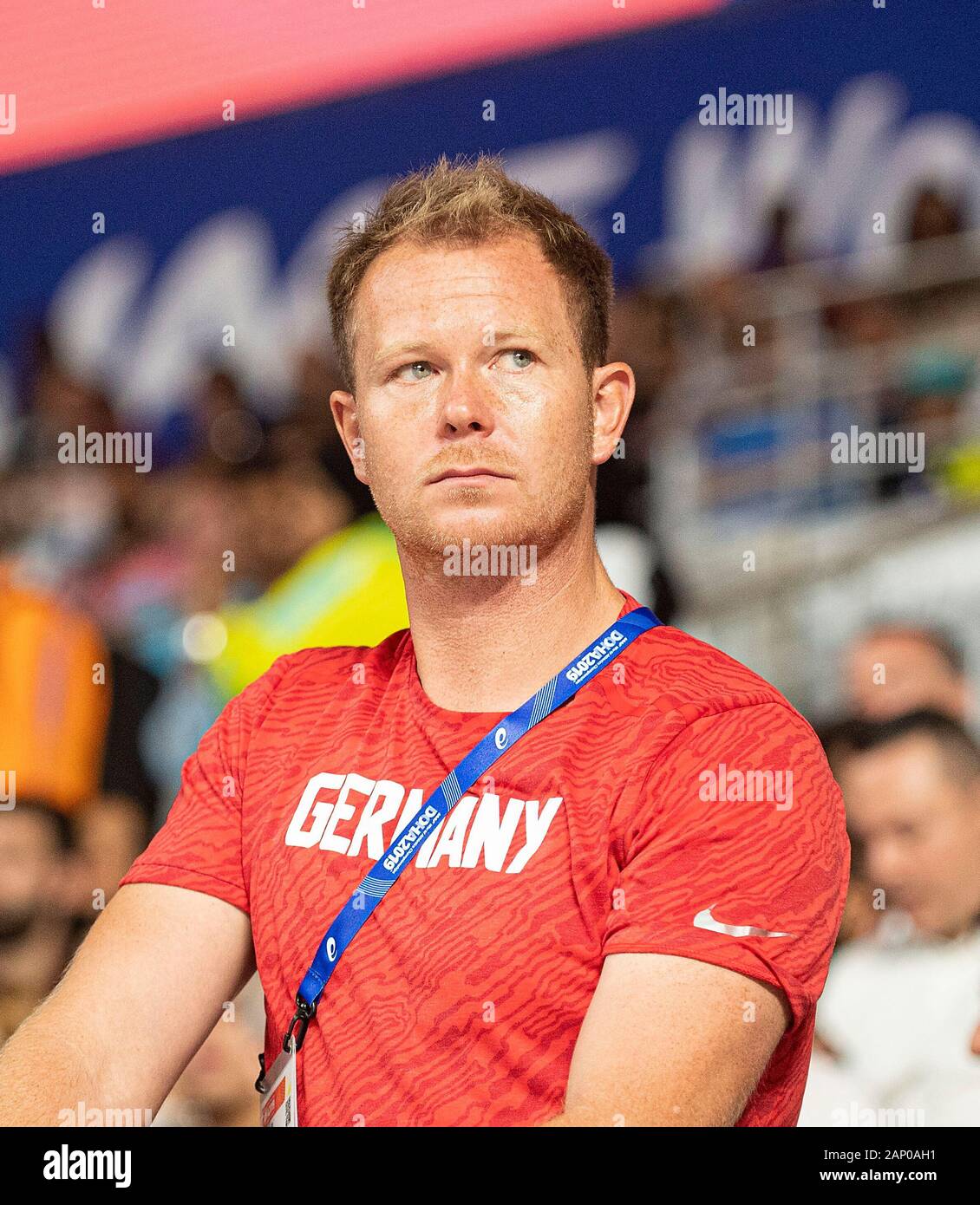 Federal coach Christopher HALLMANN (Germany), coach, decathlon of the men  high jump, on 02.10.2019 World Athletics Championships 2019 in Doha   Qatar, from 27.09. - 10.10.2019. Â | usage worldwide Stock Photo - Alamy