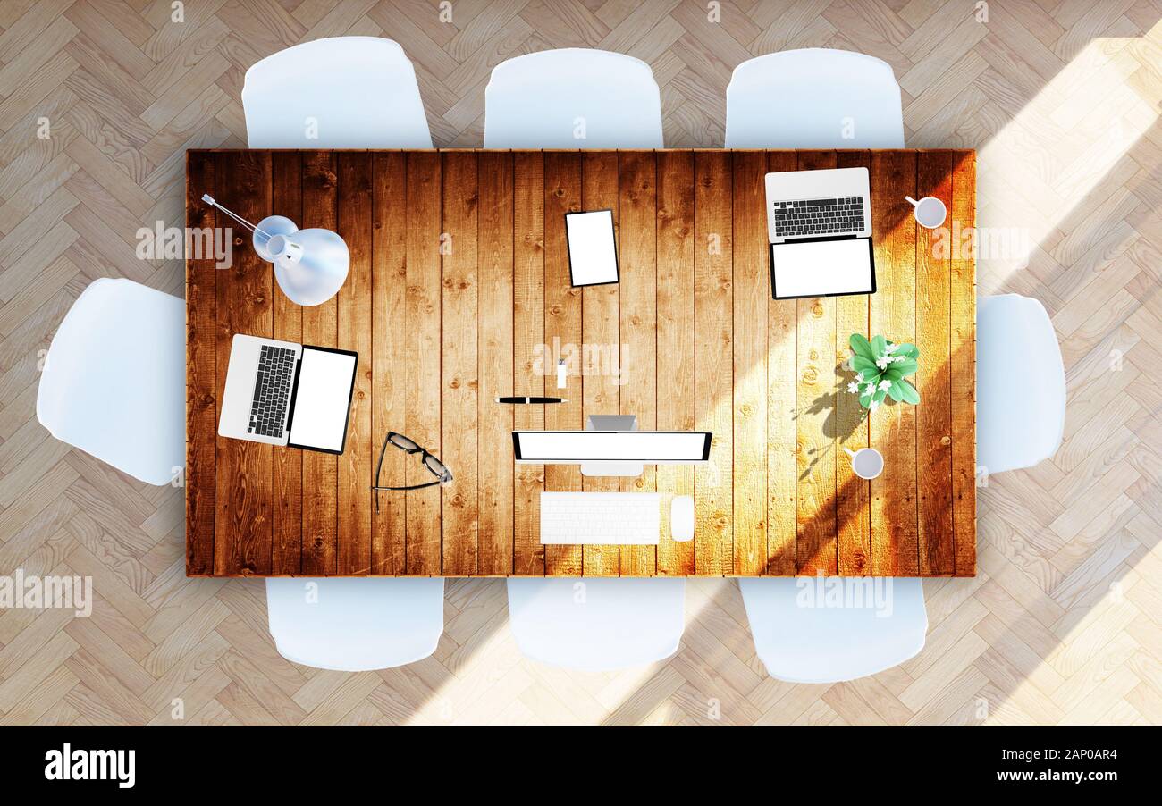 3d rendering meeting table chairs hi-res stock photography and images ...