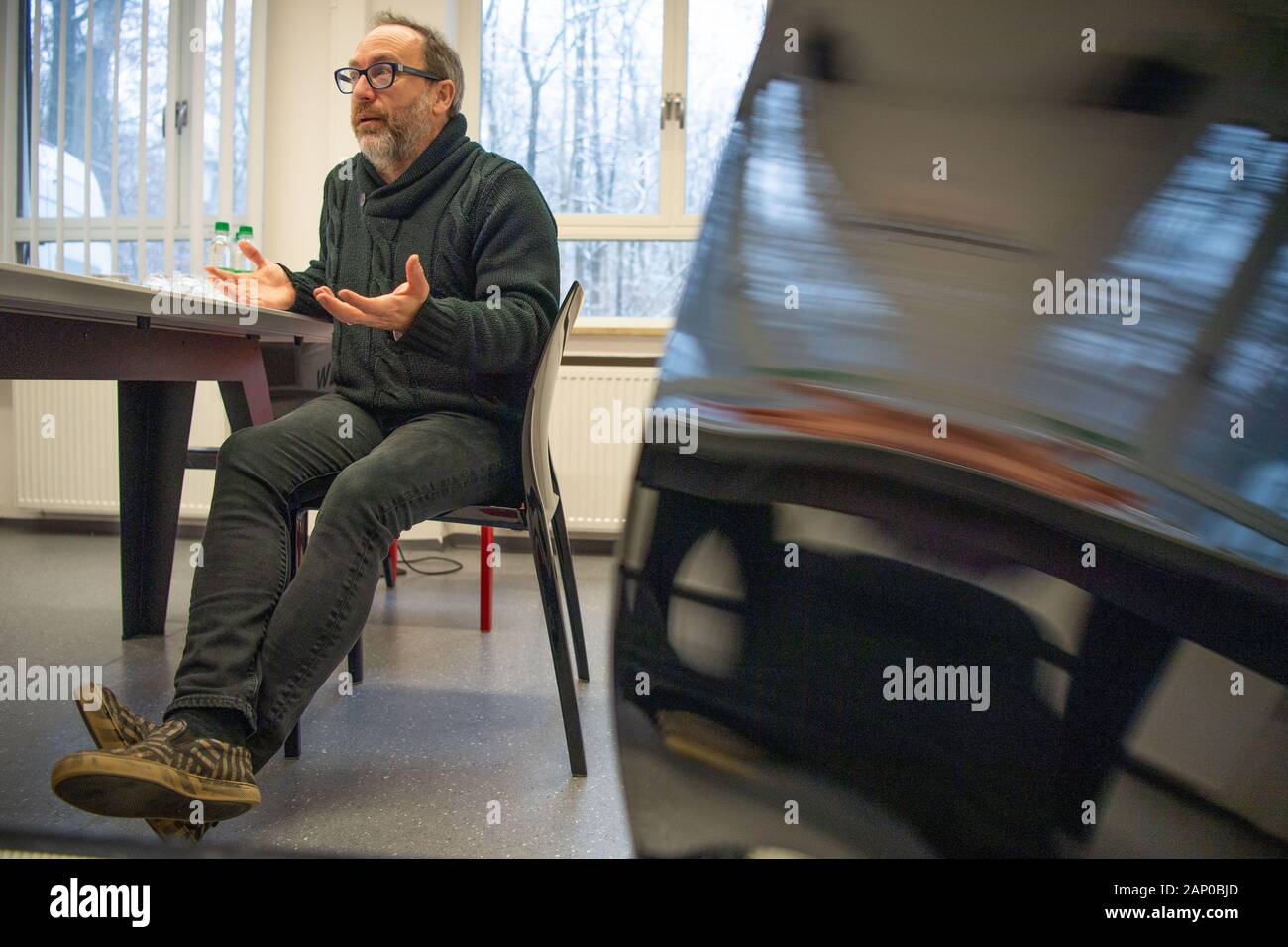 Jim Wales C Founder Wikipedia Greets Editorial Stock Photo - Stock Image